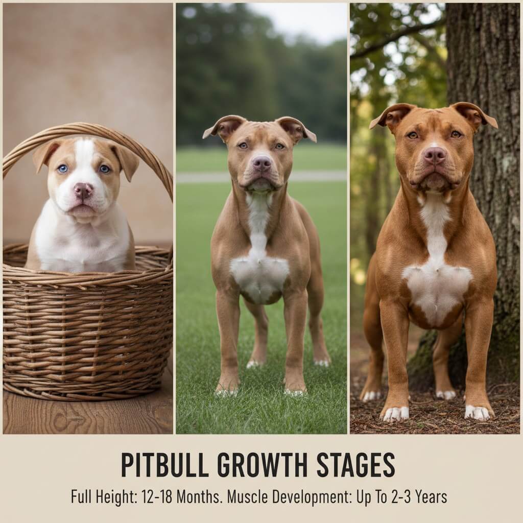 Pitbull growth stages from puppy to adult — when do pitbulls stop growing